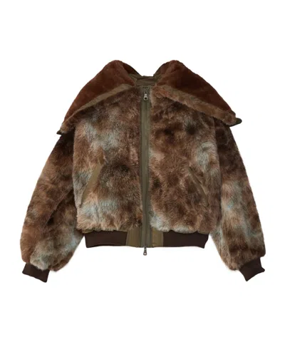 Andersson Bell Vanessa Faux Fur Jacket In Brown
