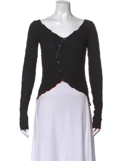 Pre-owned Andersson Bell V-neck Long Sleeve Top In Black