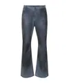 Andersson Bell Blue Dirty Spray Washed Wide Leg Jeans In Blue