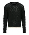 Andersson Bell Black Two-tone Wave Sweater In Black