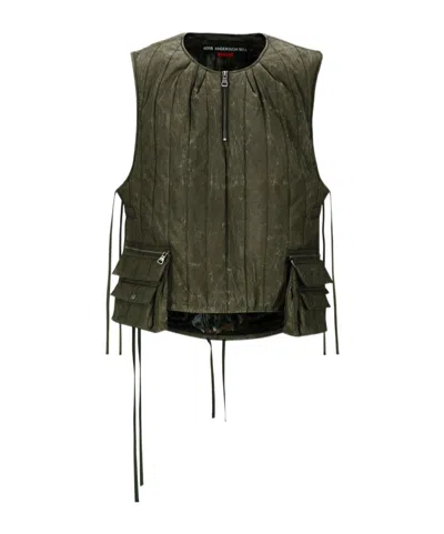 Andersson Bell Wax-coated Padded Vest In Black