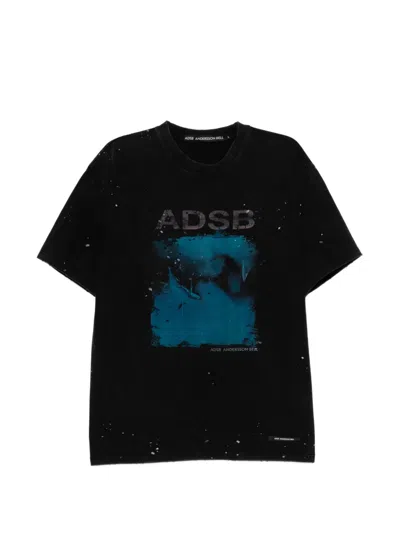 Andersson Bell Whale Printed T-shirt In Black