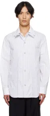 Andersson Bell White Open Collar Layered Shirt In White