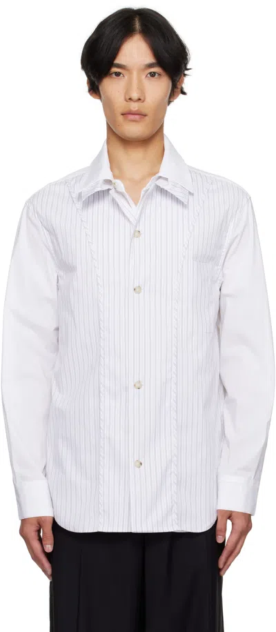 Andersson Bell White Open Collar Layered Shirt