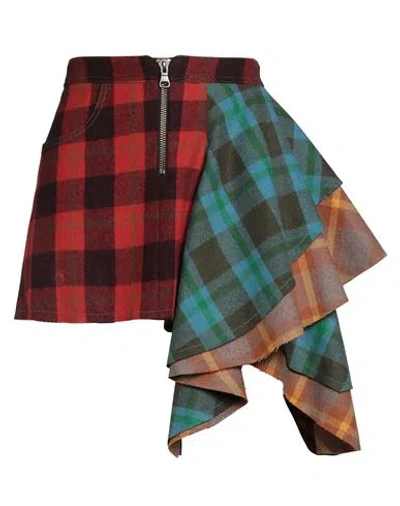 Andersson Bell Woman Mini Skirt Red Size 6 Wool, Polyester, Acrylic