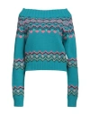 Andersson Bell Woman Sweater Azure Size M Wool, Mohair Wool, Nylon In Blue