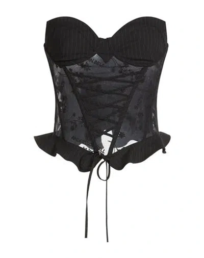 Andersson Bell Woman Top Black Size L Cotton, Nylon, Lyocell, Polyester, Rayon