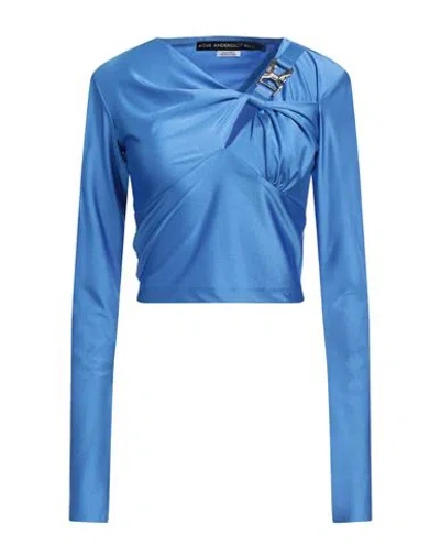 ANDERSSON BELL ANDERSSON BELL WOMAN TOP AZURE SIZE XS NYLON, POLYURETHANE