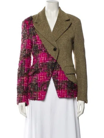 Pre-owned Andersson Bell Wool Plaid Print Blazer In Green