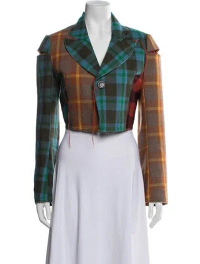 Pre-owned Andersson Bell Wool Plaid Print Jacket In Multi