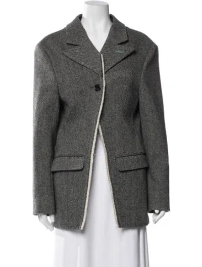Pre-owned Andersson Bell Wool Tweed Pattern Blazer In Gray