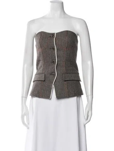Pre-owned Andersson Bell Wool Tweed Pattern Top In Neutral
