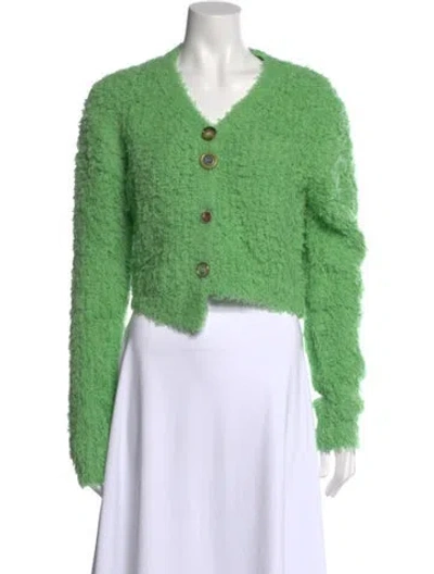 Pre-owned Andersson Bell Wool V-neck Top In Green