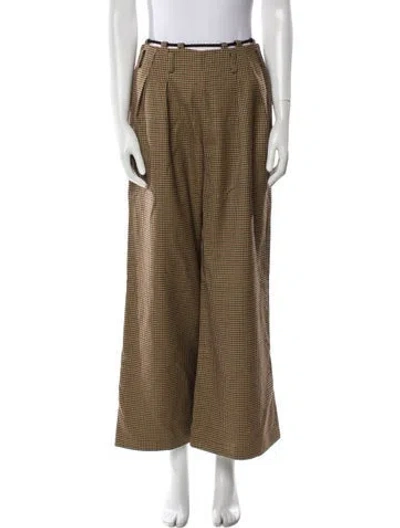 Pre-owned Andersson Bell Wool Wide Leg Pants In Brown