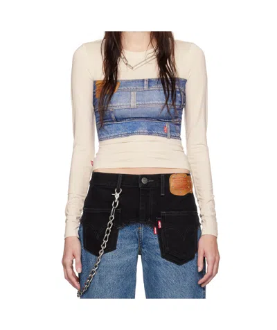Andersson Bell Off-white Levi's Edition Secondskin T-shirt In Nude