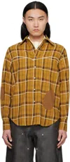 Andersson Bell Noah Patch Check Shirt In Yellow