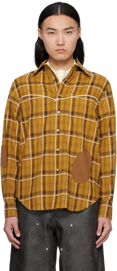 ANDERSSON BELL YELLOW NOAH PATCH CHECK SHIRT