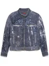 Andersson Bell Blue Zen Trompe L'œil Rider Denim Jacket In Blue
