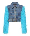 Andersson Bell Zippered Patchwork Denim Jacket In Blue