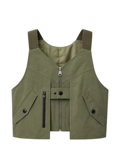 Andersson Bell Zip-up Panelled Vest In Green