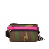 Andi Women's  On-the-go Pochette Belt Bag In Black Camouflage/neon Pink In Multi