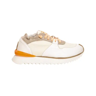 Andìa Fora Ruffle Sneaker In Creme Orange In Multi