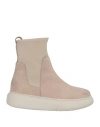 Andìa Fora Woman Ankle Boots Beige Size 6 Soft Leather, Textile Fibers In Beige