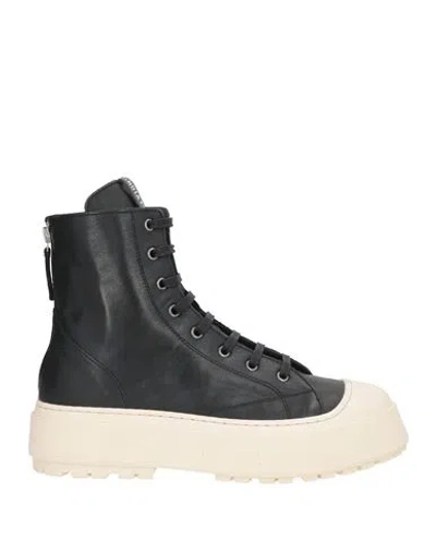 Andìa Fora Woman Ankle Boots Black Size 9 Leather, Rubber
