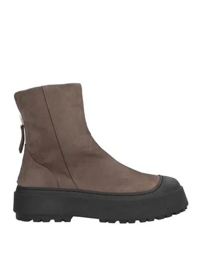 Andìa Fora Woman Ankle Boots Lead Size 8 Soft Leather In Grey