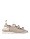 Andìa Fora Woman Sandals Beige Size 8 Leather, Textile Fibers In Sand