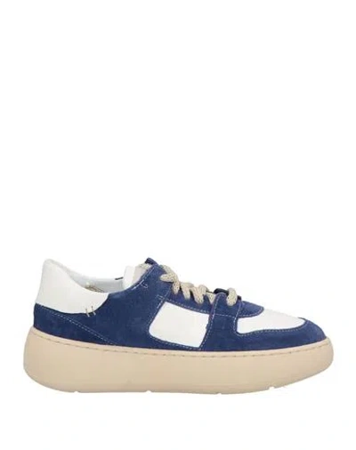 Andìa Fora Woman Sneakers Blue Size 8 Leather, Textile Fibers