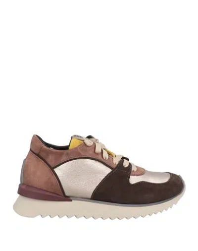 Andìa Fora Woman Sneakers Dark Brown Size 7 Leather, Textile Fibers