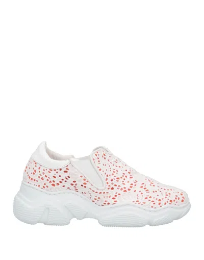 Andìa Fora Woman Sneakers White Size 8 Soft Leather, Textile Fibers