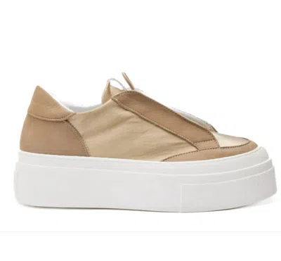 Andìa Fora Women's Satin Nubuck Sneaker In Taupe In Gold