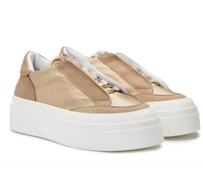 Andìa Fora Women's Satin Sneaker In Ivory Taupe In Brown