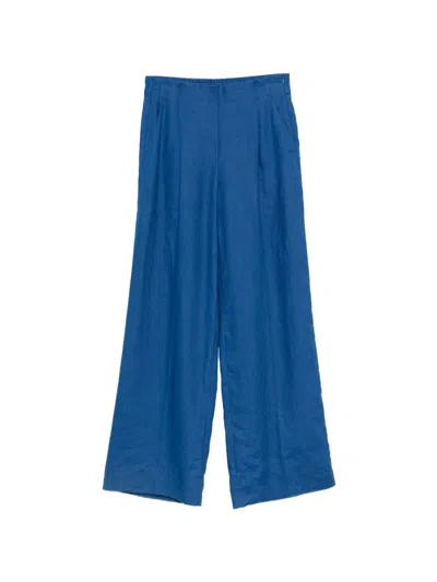 Andiata Pleat-detail Wide-leg Trousers In Blue