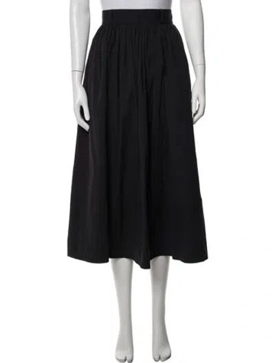 Pre-owned Andiata Pleated Accents Midi Length Skirt In Black