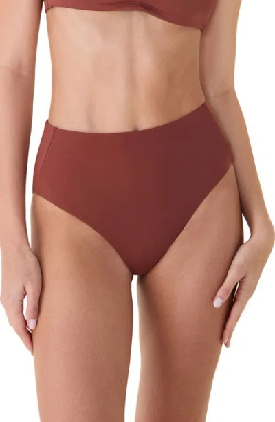 Andie High Waist Bikini Bottoms In Brown