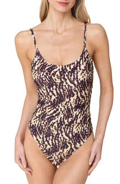 Andie The Laguna Long Torso Ribbed One-piece Swimsuit In Multi