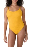 Andie Liku Smocked One-piece Swimsuit In Yellow