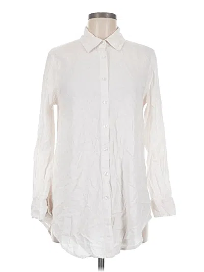 Pre-owned Andie Long Sleeve Button Down Shirt In Ivory