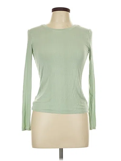 Pre-owned Andie Long Sleeve Top Green Boatneck Tops