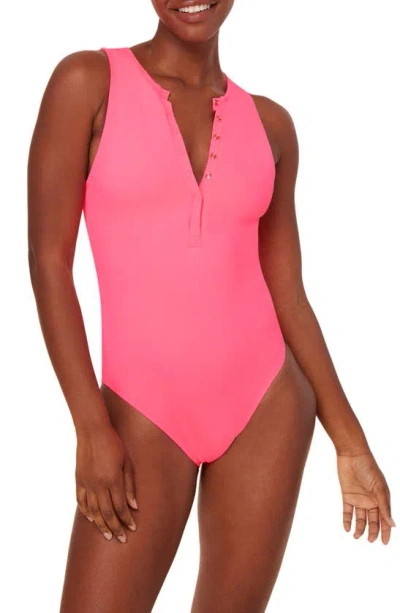 Andie Malibu One-piece Swimsuit In Neon Grapefruit