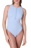 Andie Malibu Smocked One-piece Swimsuit In Blue