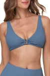 Andie Nora Rib Bikini Top In Slate