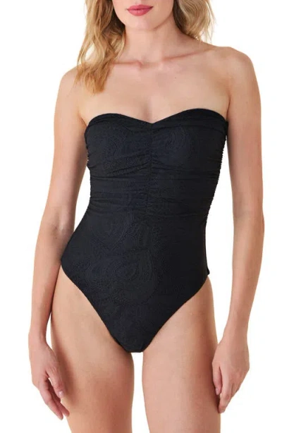 Andie Pana Strapless One-piece Swimsuit In Black