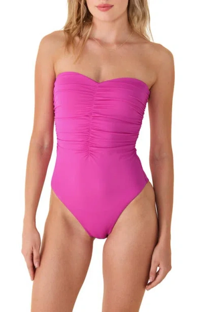 Andie Pana Strapless One-piece Swimsuit In Pink