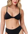 Andie Santorini Knot Front Bikini Top In Black