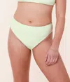 Andie Swim 90's High Waisted Bikini Bottom In Pistachio In White