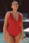 Andie Swim Plus Mykonos One-piece In Red